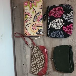 Lot of 4 Wallets/Coin Purses Vera/Fossil/Spartina 449/NY&CO
